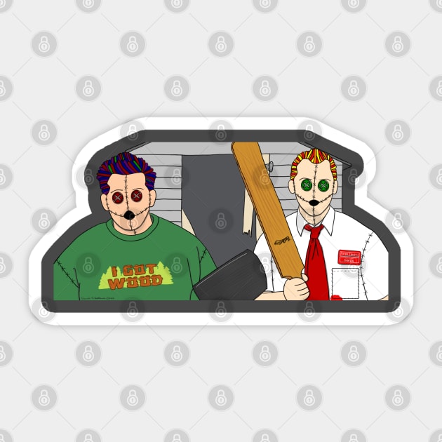 Shaun of the Dead Ragdolls Sticker by Sashibala